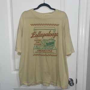 Lollapalooza Oversized Baggy Tshirt Tee Yellow size 2X